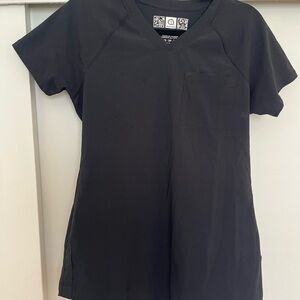 Black Short Sleeve Scrub Top